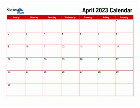 April 2023 Monthly Calendar (PDF, Word, Excel) .